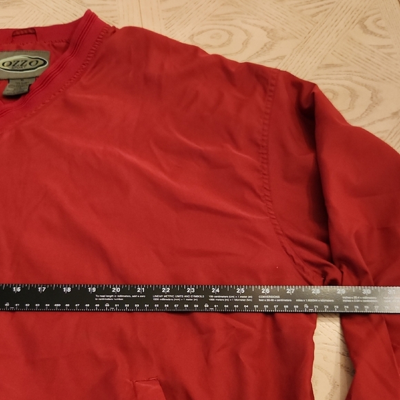 Ozzo Sport Men's V-Neck Lined Red Athletic Windbreaker Size XL - Picture 4 of 6